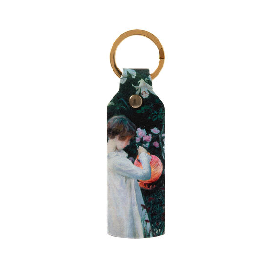 Carnation, Lily, Lily, Rose recycled leather keyring